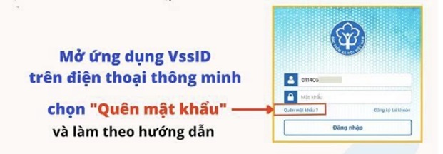 Chức năng "Quên mật khẩu" trên VssID